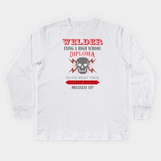 Funny Welding Kids Long Sleeve T-Shirt